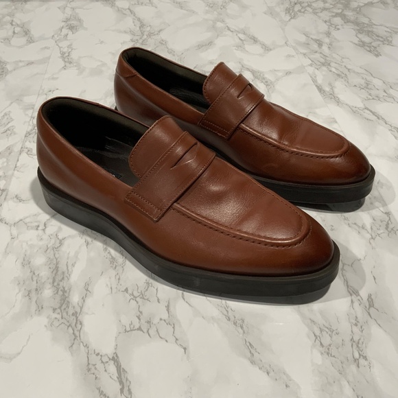 Wolf & Shepherd Sz 10 Mens Closer Saddle Brown Leather Luxury Dress Loafers main image 5